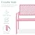 Best Choice Products Outdoor Bench 2-Person Metal Steel Benches Furniture for Garden, Patio, Porch, Entryway w/Geometric Backrest, 790lb Capacity - Pink