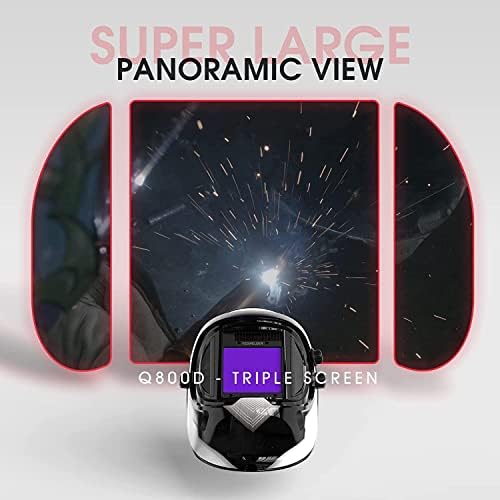 YESWELDER Large Viewing True Colour Welding Mask Solar Powered Auto Darkening Welding Helmet with SIDE VIEW, 4 Arc Sensor Wide Shade 4/5-9/9-13 Welder Mask for TIG MIG ARC
