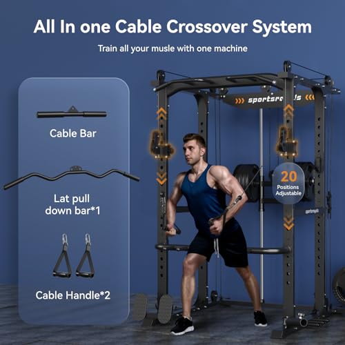 image for Sportsroyals Power Cage,1600lbs Multi-Function Power Rack with Adjusta