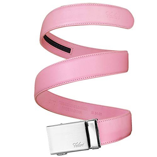 Image of Falari Men Unisex Genuine Leather Ratchet Dress and Casual Belt, Automatic Sliding Buckle, Trim to Fit