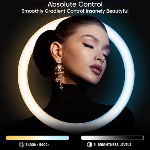 Image of Sounce 14 Inch 15W Professional LED Ring Light | Extra Bright Dimmable Lighting | 2 Colour Modes | Compatible with iPhone & Android | for Photo Shoot, Video Shoot, Live Stream & Makeup