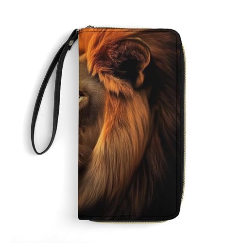 Travel Slim Wallet for Women, Large Capacity Credit Card Holder Lion of Judah Purse Pu Leather Waterproof Long Wallet