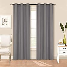 Home Collection 2 Panels 100% Blackout Curtain Set Solid Color with Rod Pocket Grommet Drapes for Kitchen, Dinning Room, Bathroom, Bedroom,Living Room Window New 74 Wide X 83 Long, Charcoal