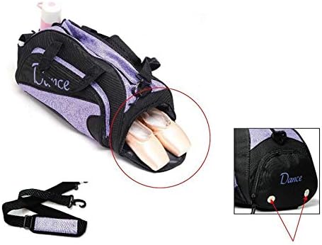 Women's Nylon Dance Sport Duffel Girl's Gym Bag(Purple) Medium - Image 8