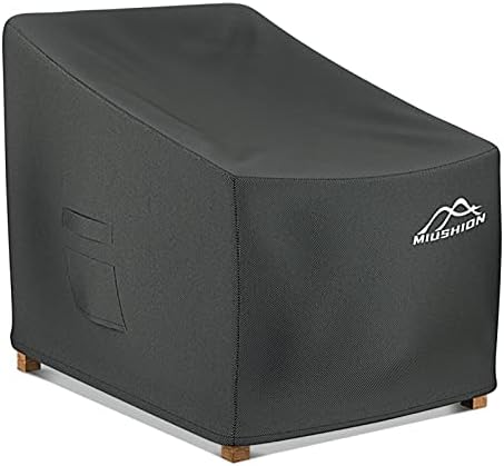 Miushion Patio Chair Covers, 600D Heavy Duty Outdoor Deep Seat Lounge Club Chair Cover, Waterproof UV Resistant Outdoor Patio Chair Furniture Cover, Black, 40" W x 40" D x 36" H
