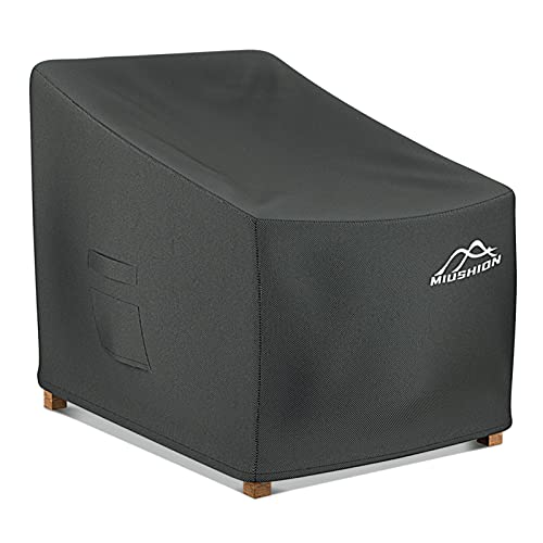 Miushion Patio Chair Covers, 600D Heavy Duty Outdoor Deep Seat Lounge Club Chair Cover, Waterproof Uv Resistant Outdoor Patio Chair Furniture Cover, Black, 40" W X 40" D X 36" H #TOP2