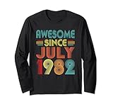 Photo Gallery awesome since july 1982 birthday year 1982 vintage men women maglia a manica Photo Gallery awesome since july 1982 birthday year 1982 vintage men women maglia a manica