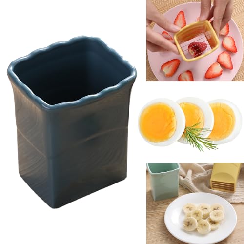 Cortador de hueveras de acero inoxidable, cortador de frutas suave 2023, mini cortador de fresa, multifuncional, cortador de plátano, creativo para cocina, hacer rápidamente ensalada de frutas y