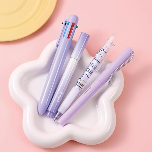 Image of SAMVARDHAN 7 Pcs Cute Purple Stationery Set Kawaii School Supplies Office Supplies Including Ballpoint Pens Pencil Sharpener Highlighter Correction Tape Ruler(Purple)