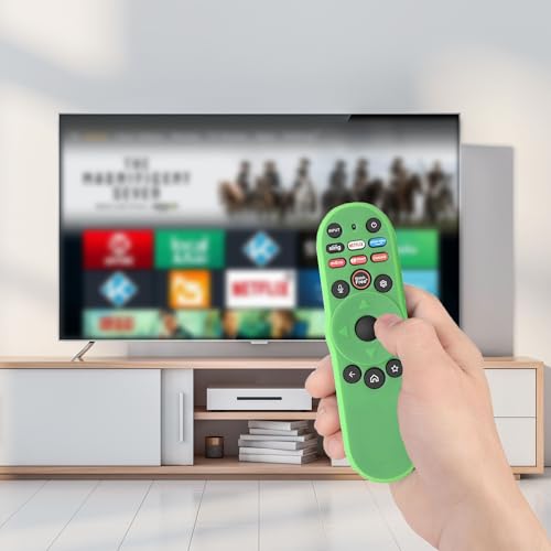 Image of Silicone Case for Vizio TV Remote XRT270, TOKERSE Cover Compatible with VIZIO XRT270 Smart TV Remote Control Anti Slip Shockproof Protective Sleeve Skin with Lanyard Glow in The Dark - Green