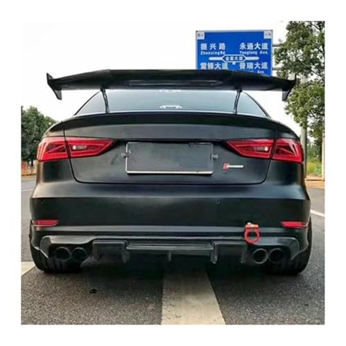 カーボンファイバー製 リアウイング トランク リップスポイラー AUDI A3 S4 A5 A6 A7 A8 TT R8 MAD GT対応(Bright black)