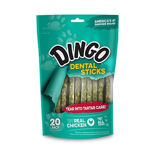Dingo Dental Sticks Dog Treats With Real Chicken & Parsley, 20 Count