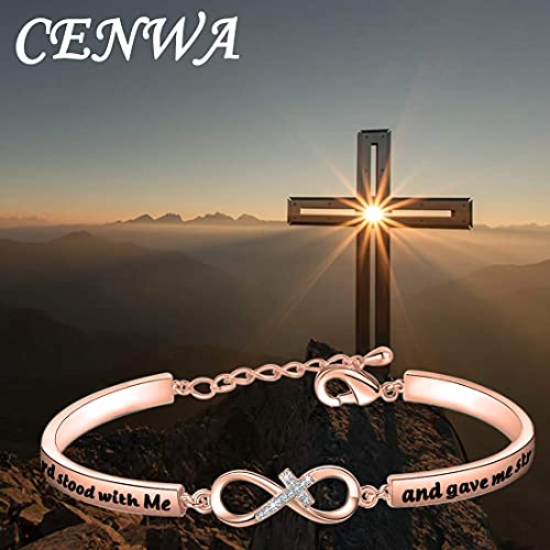 Image of CENWA Christian Jewelry Bible Verse Bracelet But The Lord Stood with Me and Gave Me Strength Zircon Bracelet 2 Timothy 4:17