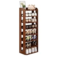 GIANTEX Schoenenrek smal en hoog, schoenenkast rek hout 8 niveaus