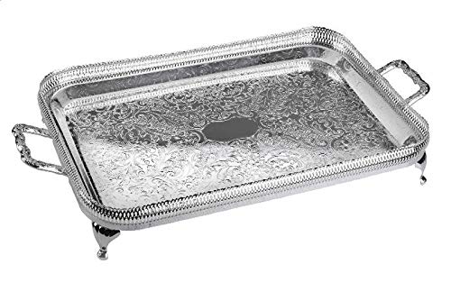 Queen Anne Medium Oblong Tray with Leg and handle