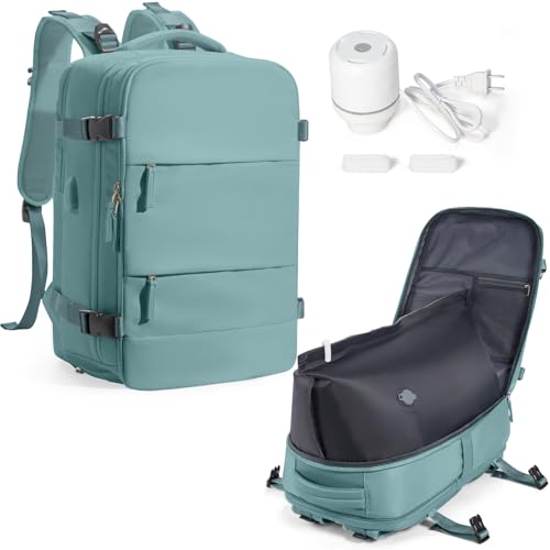 coowoz Vacuum Backpack Travel with Pump Travel Backpack with Vacuum System for Women Men mochila de viaje compresion al vacio Carry On Flight Approved Airplanes Personal item Travel Bag