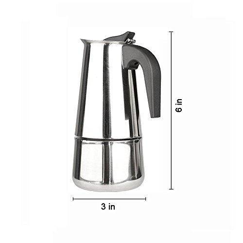 Maymii 2 Cup/100Ml Stainless Steel Moka Espresso Latte Percolator Stove Top Coffee Maker Pot #TOP2