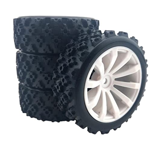 F Fityle Neumáticos de Goma hexagonales de 12 mm para Wltoys 144001 124018 HSP 1/10 1/14 1/16 1/18 RC Modelo Buggy Accesorios - Blanco