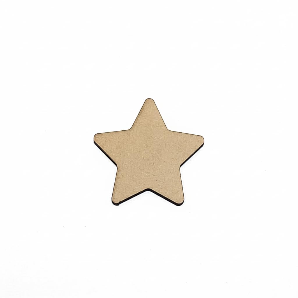 Lets DIY Star Shaped Cutouts - MDF Craft Shapes for Art, Painting & Home Décor (Size Up to 1.5 Inch Assorted) | Gift kit for Boys and Girls | Birthday Gift | Festival Gift | 20 Pcs