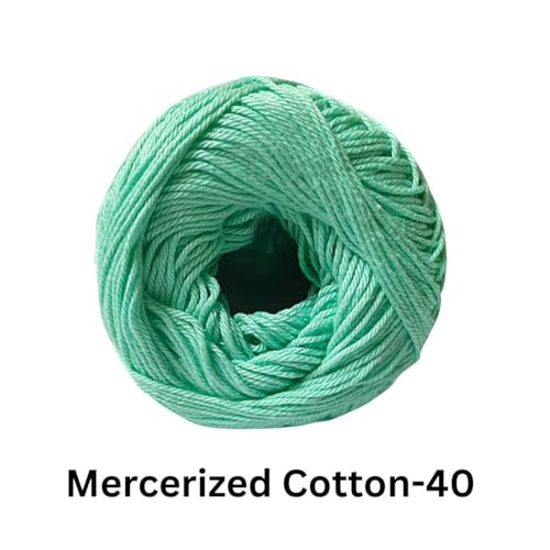 Image of VCR 4 Ply Light Cyan 100% Mercerized Cotton Yarn, 60 Grams Hank, 190 Meters Length, Cotton Combed Ball, Smooth and Glossy Crochet Yarn for Crochet and Knitting, Pack of 1, Suitable for DIY Crafts