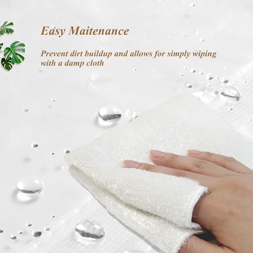 Image of Mrs Awesome PEVA Shower Curtain Liners with 3 Magnets, Water Proof 54 inch Plastic Shower Liner for Bathroom or Shower Stall, Clear, 54x72
