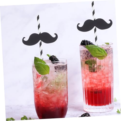 50 pitillos de papel negro para fiesta miniatura 4