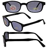 The Original KD's Biker Shades Sunglasses By PCSUN Black Frames Light Blue Lens