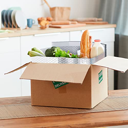 ABC PACK & SUPPLY 5 Pack Silver Foil Insulated Box Liners 8 x 8 x 8 inches. Shipping Boxes for Frozen Food, Odorless Insulated Containers. Leakproof Cold Shipping Boxes for Frozen Fish, Meat