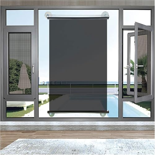 Persiana enrollable enrollable retráctil portátil con ventosas para protección solar y privacidad, ideal para el hogar, la oficina y los viajes