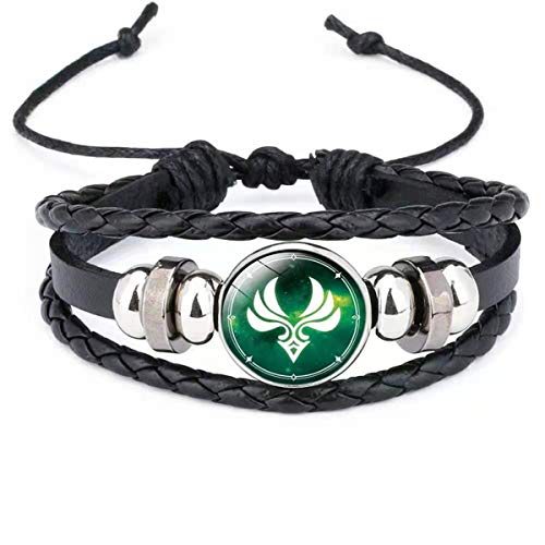 Sonsoke Genshin Impact Vision verstellbares Element Armband Merch Anime Figur Cosplay Armband Anhänger Zubehör God's Eye Time Elemental Gem Geschenk (Anemo) Cover