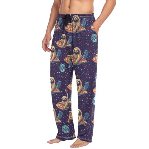 Cute Baby Sloths Sleeping Pajama Pants Blue Red Christmas Ball Men's Pajama Bottoms Lounge Sleepwear PJs Sleep Pants M4
