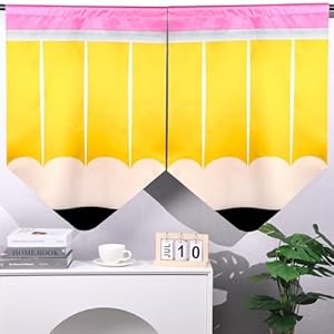6 Pcs School Classroom Pencil Curtains Back to School Yellow Pencil Curtains Classroom Supplies First Day of School Pencil Shaped Decors for Kids Kindergarten Bedroom Window Cover Favor 36" x 24" 6 Pcs School Classroom Pencil Curtains Back to School Yellow Pencil Curtains Classroom Supplies First Day of School Pencil Shaped Decors for Kids Kindergarten Bedroom Window Cover Favor 36 x 24