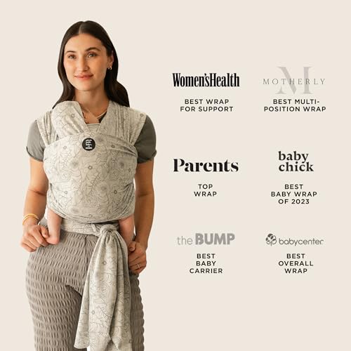 Image of Moby Baby Wrap Carrier Classic by Petunia Pickle Bottom for Newborns to Toddlers (8-33lbs), Infant Sling Carrier, Lightweight & Hands Free Design, Adjustable for All Body Types (Seaside Poppies)