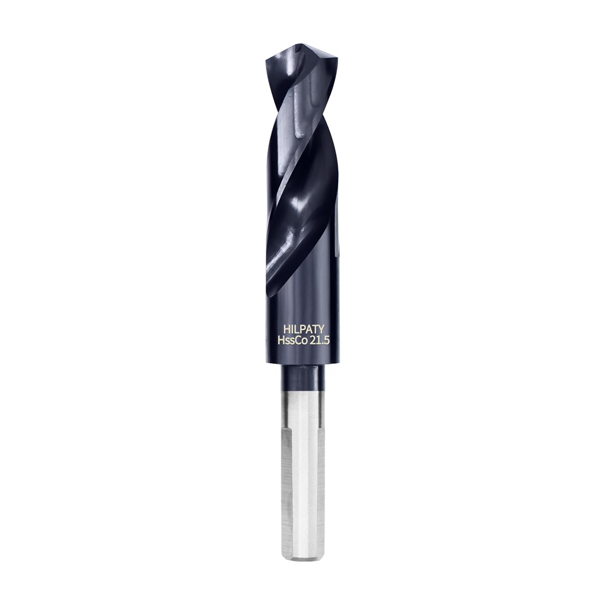 HILPATY Cobalt Drill Bit 21.5mm, M35 HSS AlTiN Coating Reduced Shank Drill Bit for Metal, Stainless Steel, Aluminium, Alloy, Wood, Plastic, Non-Ferrous Etc.