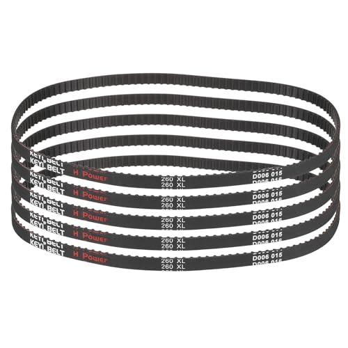 uxcell 5pcs 260XL 037 Timing Belt 130 Teeth Rubber Geared Cogged Belt, 0.37" Width, 0.20" Pitch Mechanical Replacement Belts