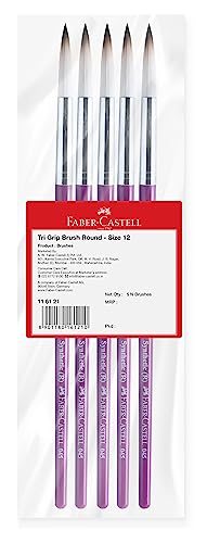 69% Off – Faber-Castell Grip Synth Hair Round Size 12 Pack-5 At Rs.69