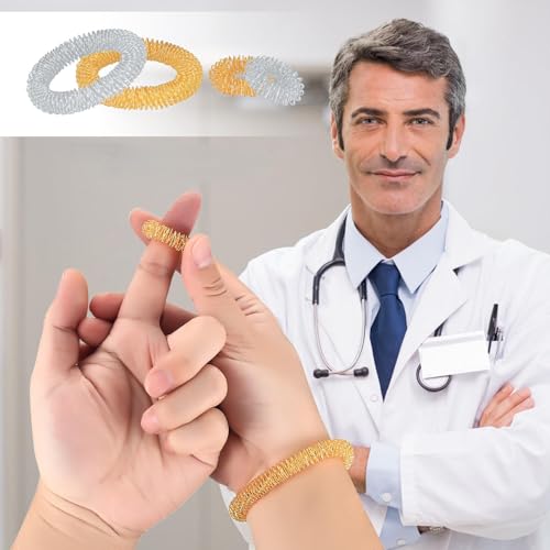 HexinYigjly 14 anéis sensoriais pontiagudos (10 anéis de acupressão, 4 pulseiras), anéis sensoriais