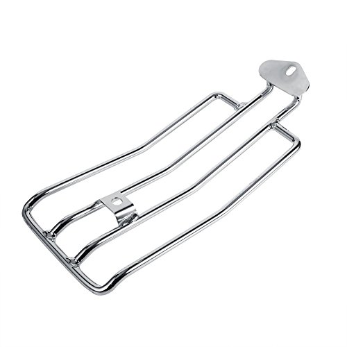 Hlyjoon Motorrad Gepäckträger 28 cm / 11 Zoll Motorrad Luggage Rack Hinten Solo Sitz Gepäckträger Metall Galvanische Langlebig für Sportster XL883 1200 X48(Silber)