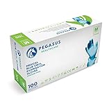 Pegasus Healthcare Blue Disposable Vinyl Medical Examination Gloves Powder & Latex Free (Medium)