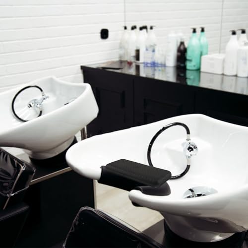 Coussin cervical pour bac à shampoing noir et repose-nuque fin de salon