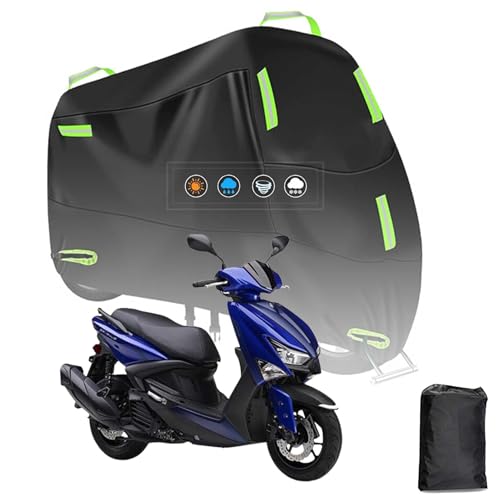に適用 ヤマハ シグナス グリファス バイクカバー 210D 全天候型 オートバイカバー 原付カバー 防埃 防水 耐熱 盗難防止 紫外線防止 バイク用車体カバー 5つの反射ストリップ ワンタッチバックル付き 前後アイレット2つあり 盗難防止 収納バッグ付き