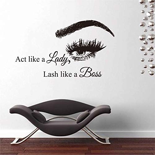 Dxling Beauty Salon Quote Wall Decal Stickers Make Up Store Home Decoration Murals Lc705 (Black) #TOP5