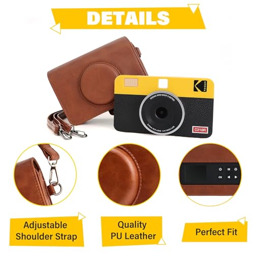 Funda PU para Kodak Mini Shot 2 Retro Marrón miniatura 6