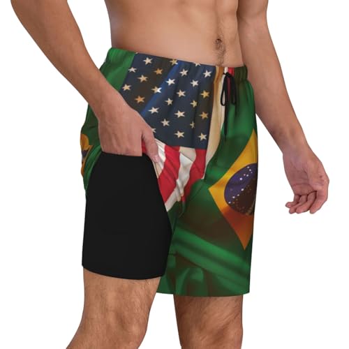 Burkina Faso Burkinabé Flag Men's Swimming Trunks Lightweight Breathable Beach Shorts Quick Dry Swim Shorts with Pockets