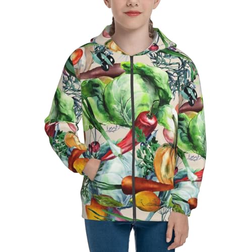 Vegan1 Kid Hoodies Boys Zip Up Sweatshirts Girls Pullover with Pocket3