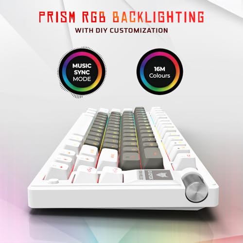 EvoFox Ronin Wireless 75% Mechanical Keyboard, White - Image 7