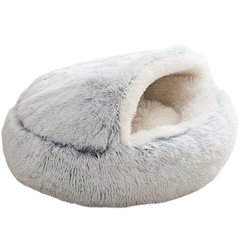 Lit pour chat avec niche à capuche en peluche douce pour petit animal