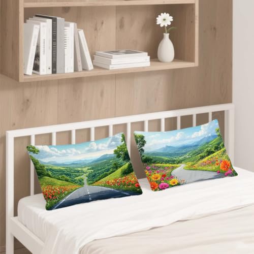 Housse coussin 50x80 cm impermeable effet lin rectangulaire canape - 5