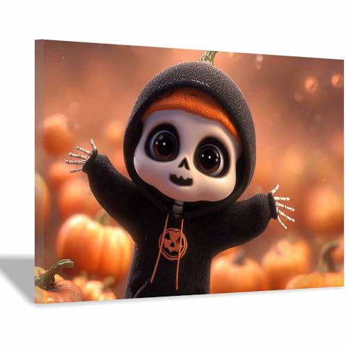 Impression sur toile Halloween haut de gamme avec cadre haut rendu
