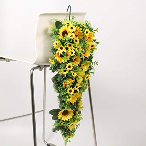 VALICLUD Dos Ganhos de Girassol Artificial Girassol Porta Grinalda Grinalda Floral Primavera Verão G